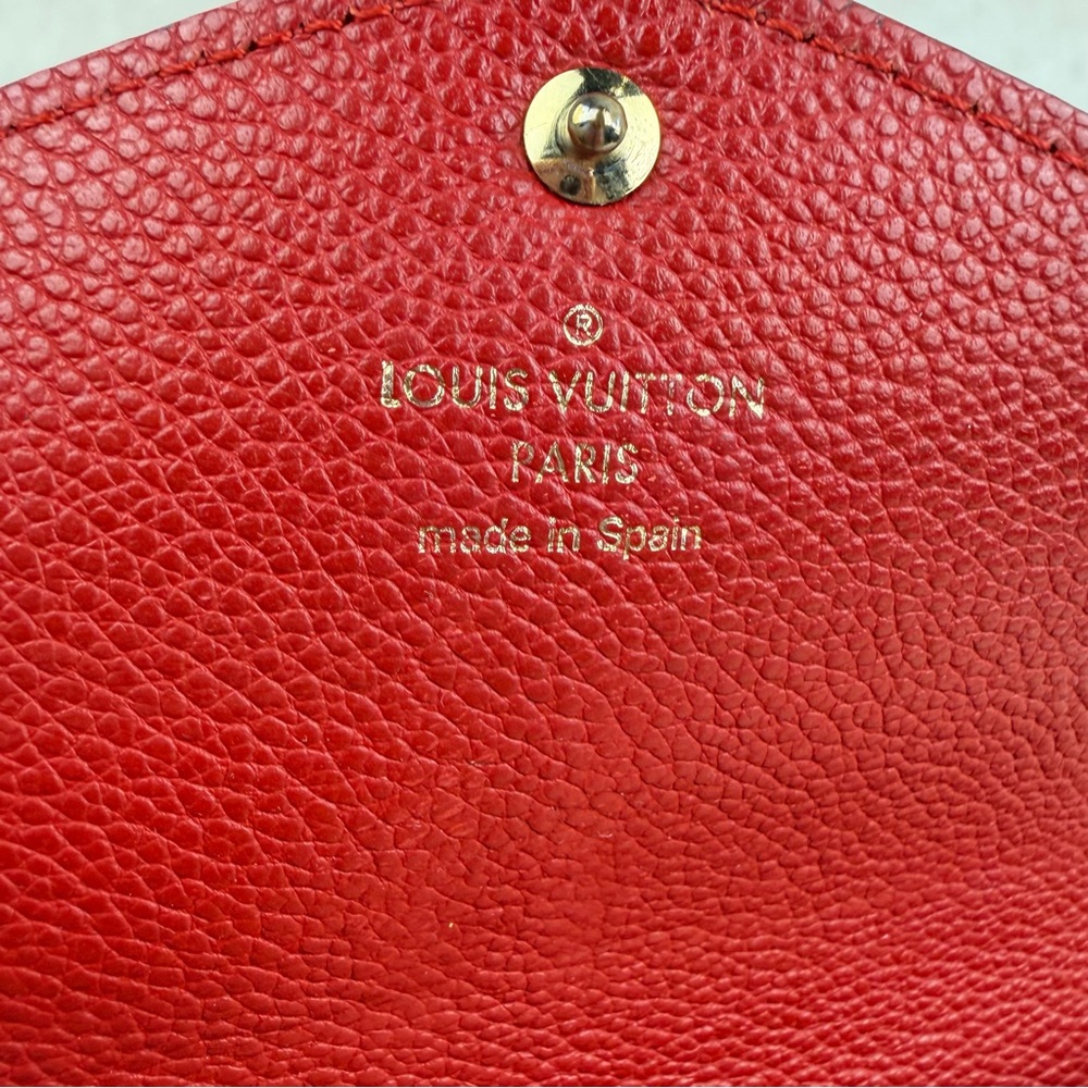 Louis Vuitton Red Empreinte Sarah Long Wallet GA2106 Initials A.M. - Picture 12 of 16